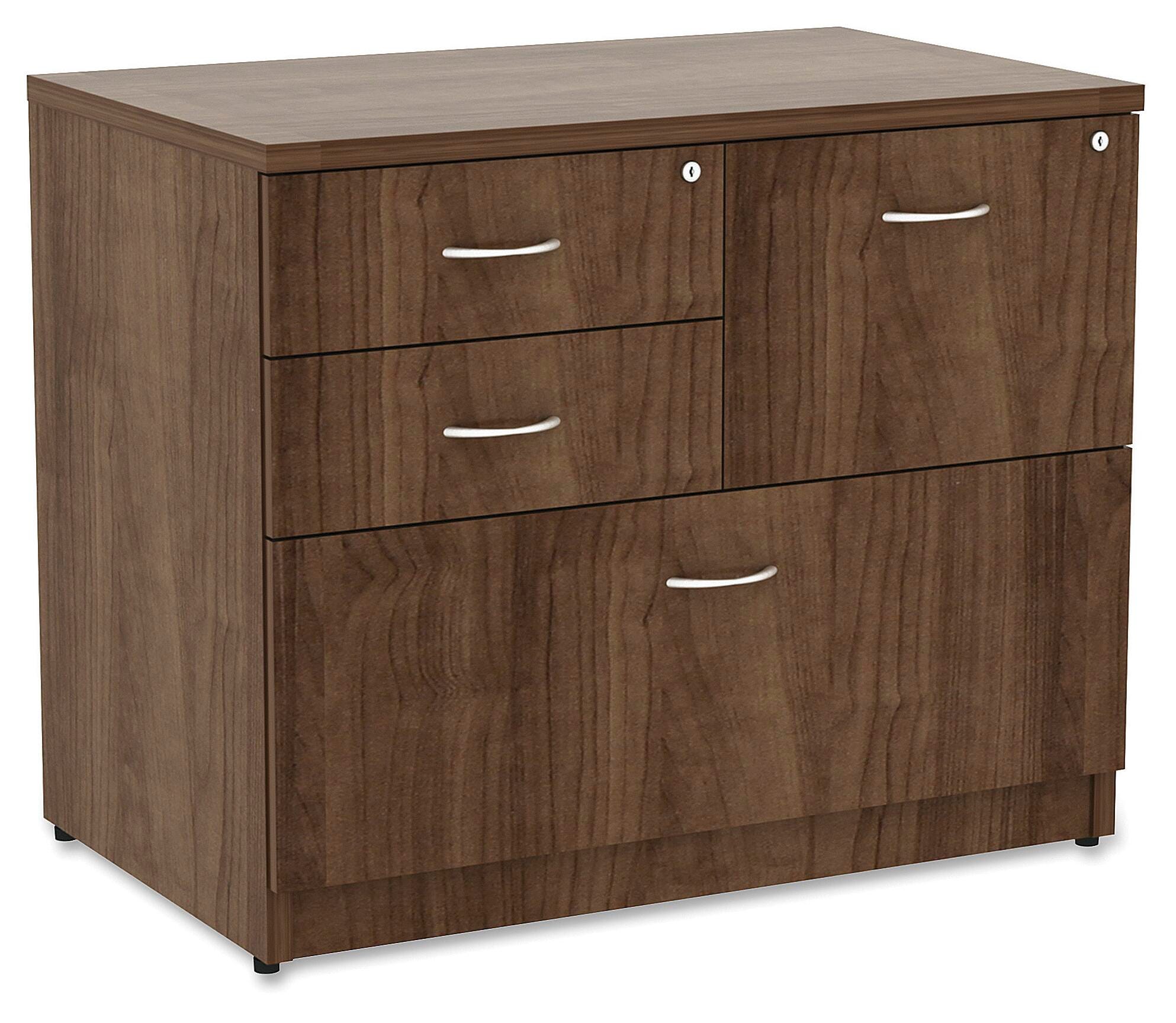 Lorell Essentials Laminate 4-Drawer Lateral File, 35-1/2 x 22 x 29-1/2 Inches, Walnut 1565530